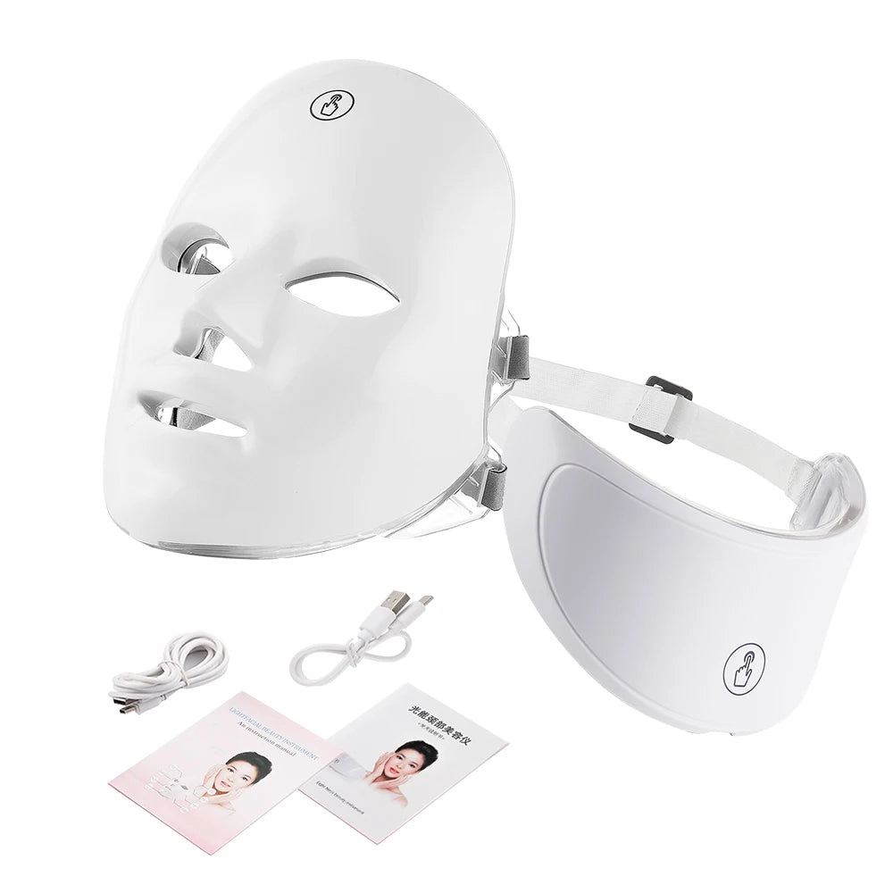 Masque LED Visage & Cou 7 Couleurs — Photothérapie & Masseur Beauté - Appareil Beauté | BodyForce UK