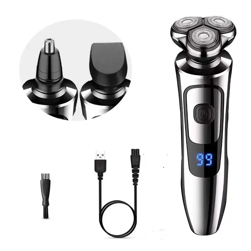 Men's Rechargeable Electric Shaver — 3 Floating Heads, Waterproof Portable Razor - Men's Grooming | BodyForce UK