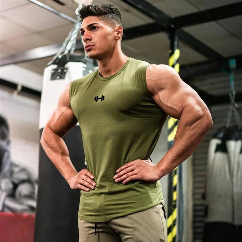 Men's Gym Tank Top | Breathable Sleeveless Muscle Shirt for Running & Bodybuilding - Men's Sportswear | BodyForce UK