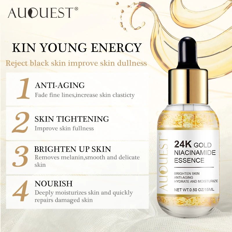 Sérum Visage 24k Or & Acide Hyaluronique —Anti - Âge & Éclat - Soin Visage | BodyForce UK
