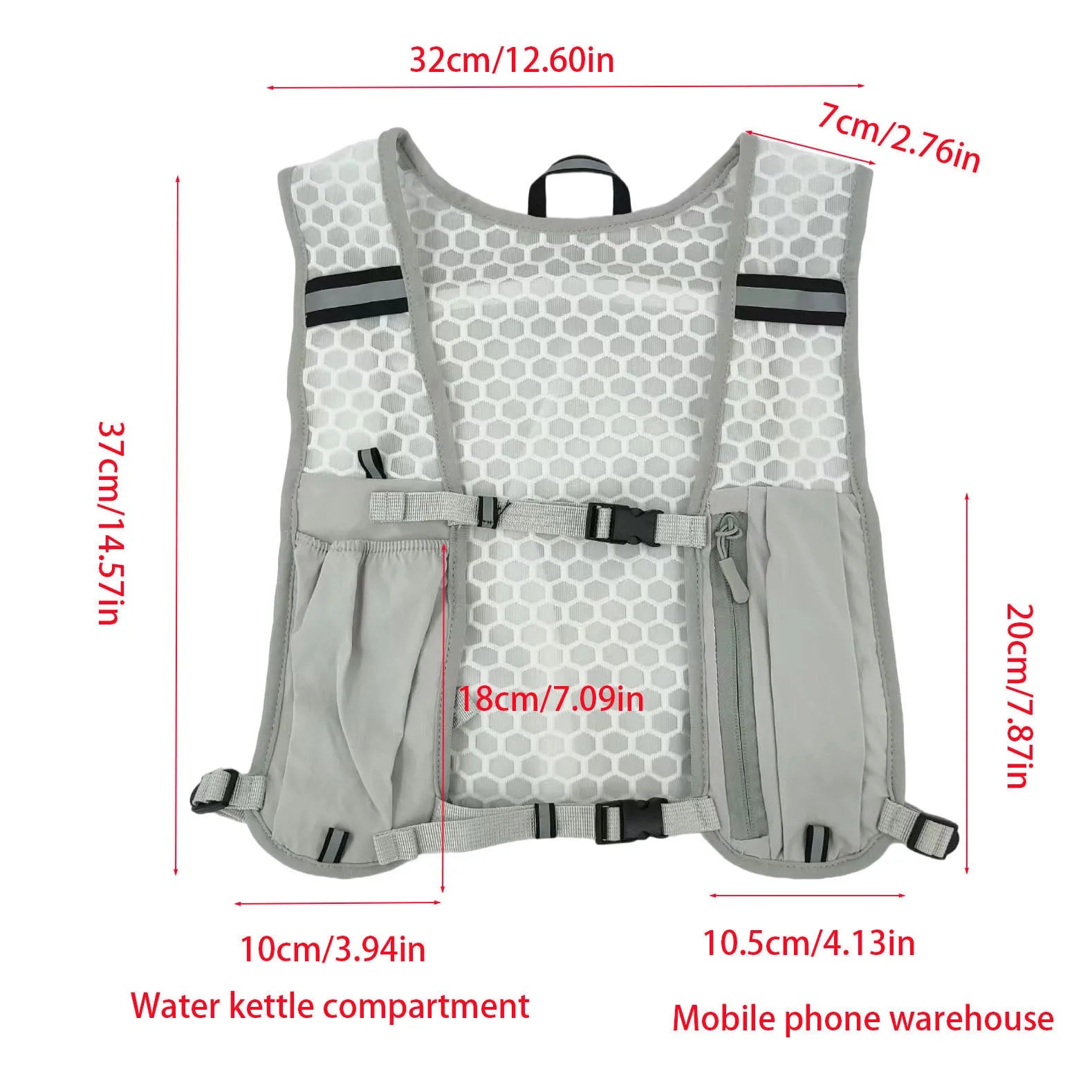 Running Vest Backpack | Water - Resistant Breathable Pack for Hiking & Marathons - Running Accessories | BodyForce UK