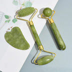 Jade Roller & Gua Sha Naturel — Masseur Visage Anti - Âge & Lifting - Accessoire Beauté | BodyForce UK