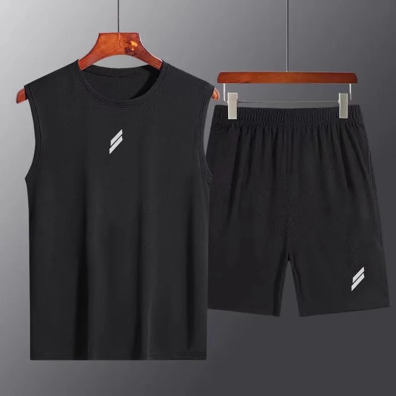 Men's Summer Sport Vest & Shorts Set | Quick - Dry Mesh Running Tracksuit - Sportswear | BodyForce UK