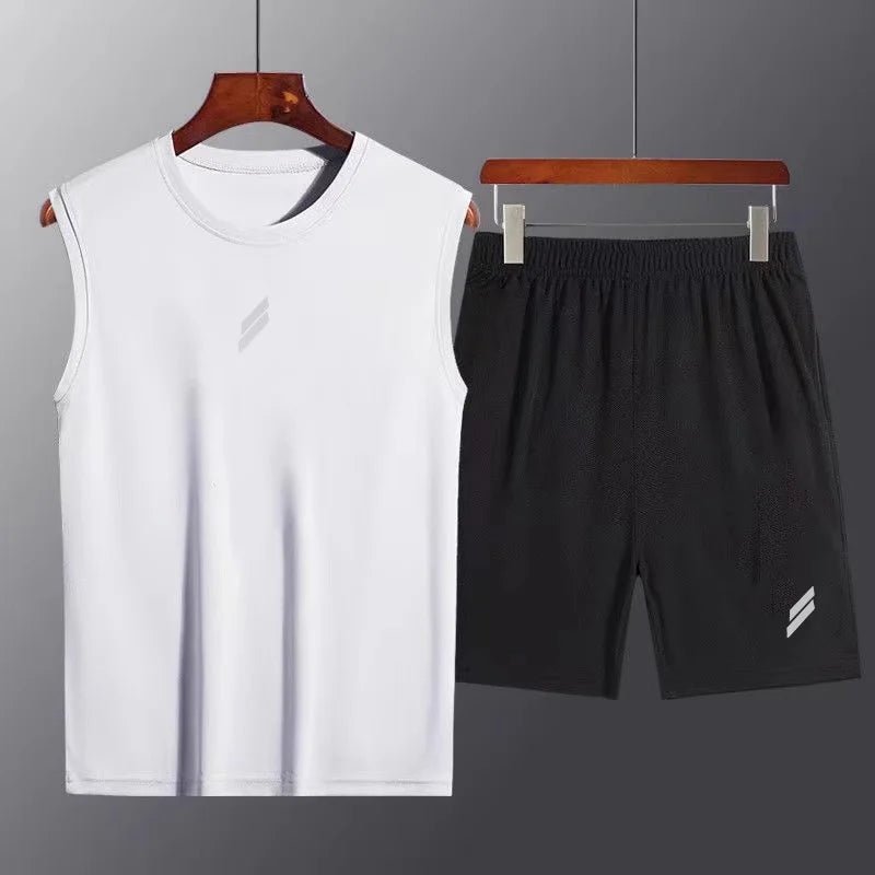 Men's Summer Sport Vest & Shorts Set | Quick - Dry Mesh Running Tracksuit - Sportswear | BodyForce UK
