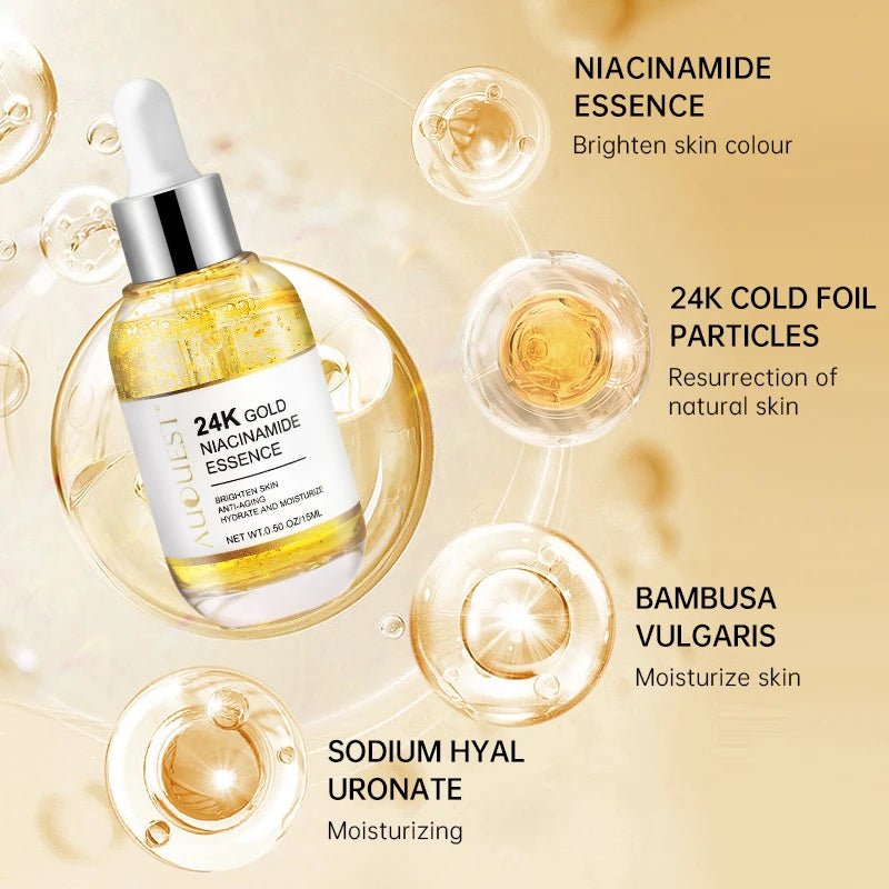 Sérum Visage 24k Or & Acide Hyaluronique —Anti - Âge & Éclat - Soin Visage | BodyForce UK