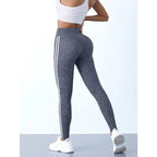 Legging Yoga Rayé Taille Haute — Gainant, Stretchy & Anti - Transpiration - Vêtement de Sport | BodyForce UK