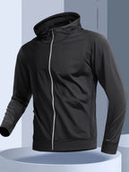 Men's Sport Windbreaker Jacket | Quick - Dry Hooded Running Coat - Sportswear | BodyForce UK