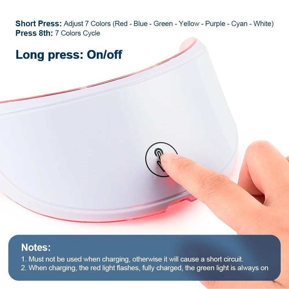 Masque LED Visage & Cou 7 Couleurs — Photothérapie & Masseur Beauté - Appareil Beauté | BodyForce UK