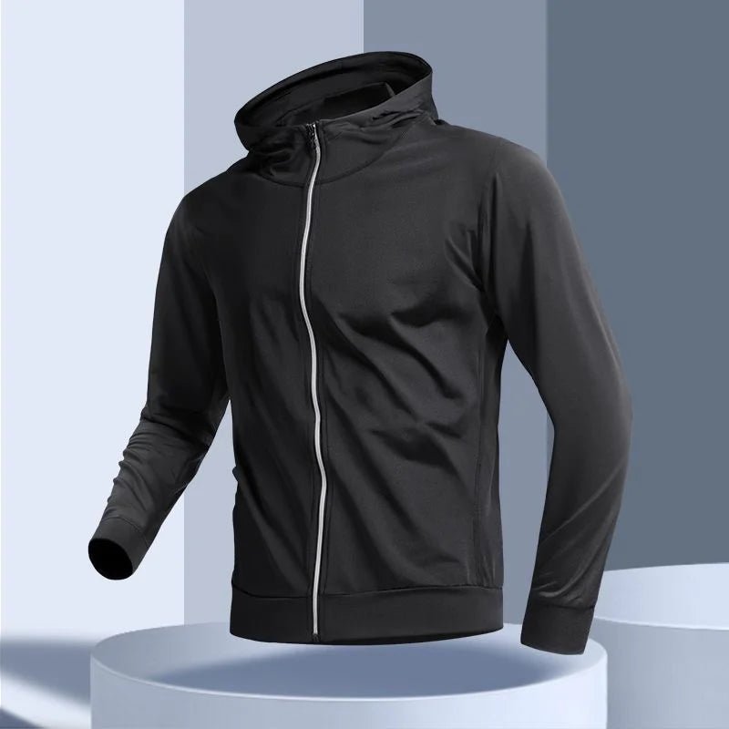 Men's Sport Windbreaker Jacket | Quick - Dry Hooded Running Coat - Sportswear | BodyForce UK
