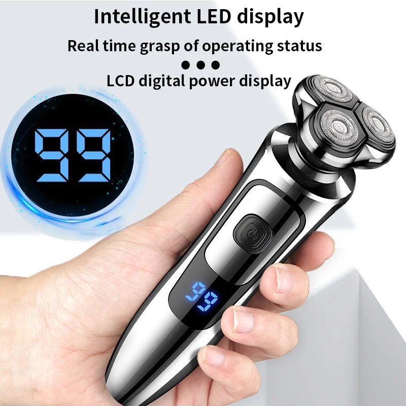 Men's Rechargeable Electric Shaver — 3 Floating Heads, Waterproof Portable Razor - Men's Grooming | BodyForce UK
