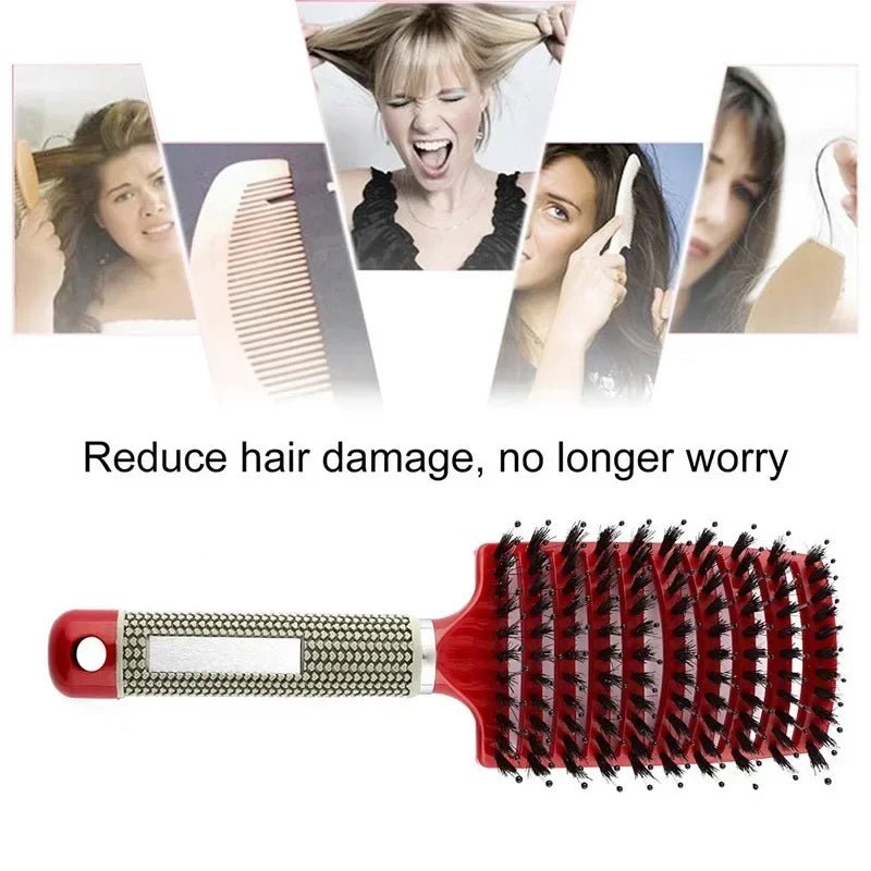 Premium Scalp Massage Hair Brush — Boar Bristle & Nylon for Wet, Curly & All Hair Types - Hair Brush | BodyForce UK