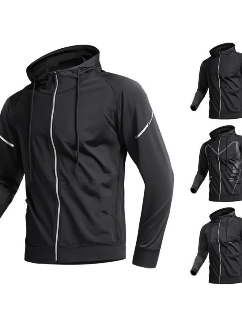 Men's Sport Windbreaker Jacket | Quick - Dry Hooded Running Coat - Sportswear | BodyForce UK