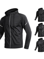 Men's Sport Windbreaker Jacket | Quick - Dry Hooded Running Coat - Sportswear | BodyForce UK
