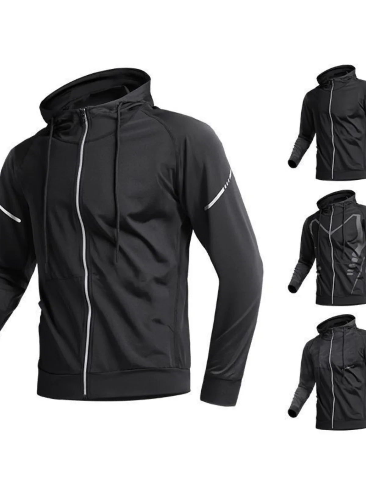 Men's Sport Windbreaker Jacket | Quick - Dry Hooded Running Coat - Sportswear | BodyForce UK