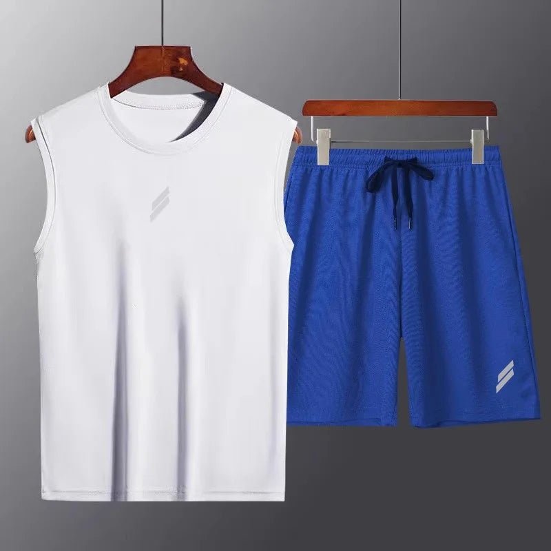 Men's Summer Sport Vest & Shorts Set | Quick - Dry Mesh Running Tracksuit - Sportswear | BodyForce UK