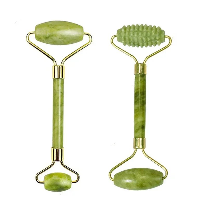 Jade Roller & Gua Sha Naturel — Masseur Visage Anti - Âge & Lifting - Accessoire Beauté | BodyForce UK