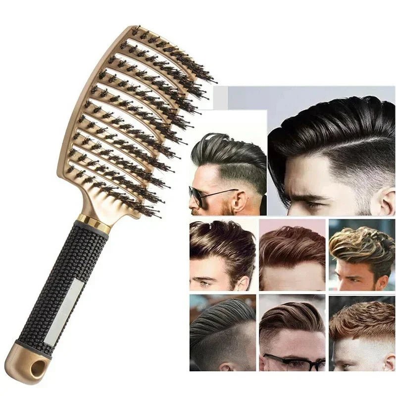 Premium Scalp Massage Hair Brush — Boar Bristle & Nylon for Wet, Curly & All Hair Types - Hair Brush | BodyForce UK