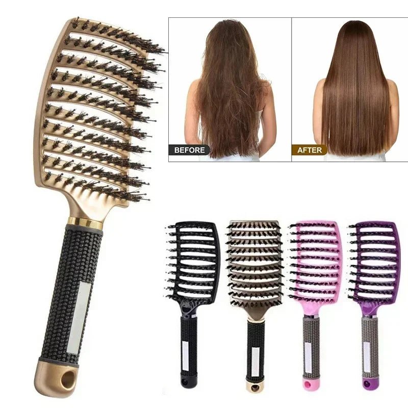 Premium Scalp Massage Hair Brush — Boar Bristle & Nylon for Wet, Curly & All Hair Types - Hair Brush | BodyForce UK