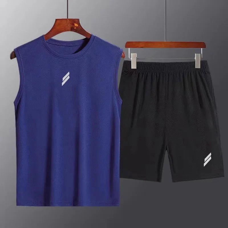 Men's Summer Sport Vest & Shorts Set | Quick - Dry Mesh Running Tracksuit - Sportswear | BodyForce UK