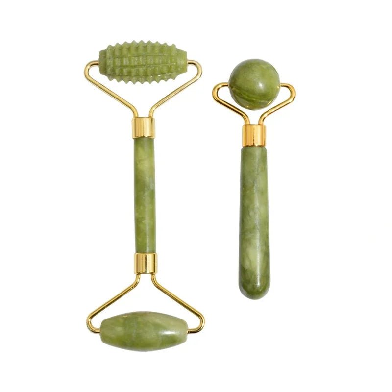 Jade Roller & Gua Sha Naturel — Masseur Visage Anti - Âge & Lifting - Accessoire Beauté | BodyForce UK