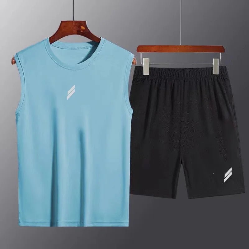 Men's Summer Sport Vest & Shorts Set | Quick - Dry Mesh Running Tracksuit - Sportswear | BodyForce UK