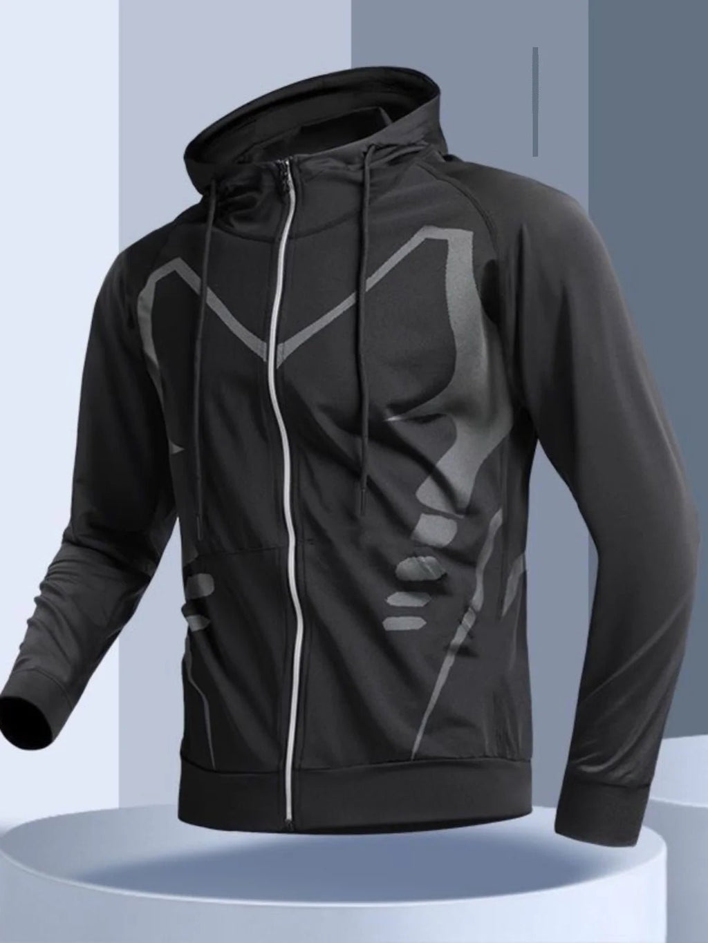 Men's Sport Windbreaker Jacket | Quick - Dry Hooded Running Coat - Sportswear | BodyForce UK