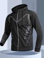 Men's Sport Windbreaker Jacket | Quick - Dry Hooded Running Coat - Sportswear | BodyForce UK