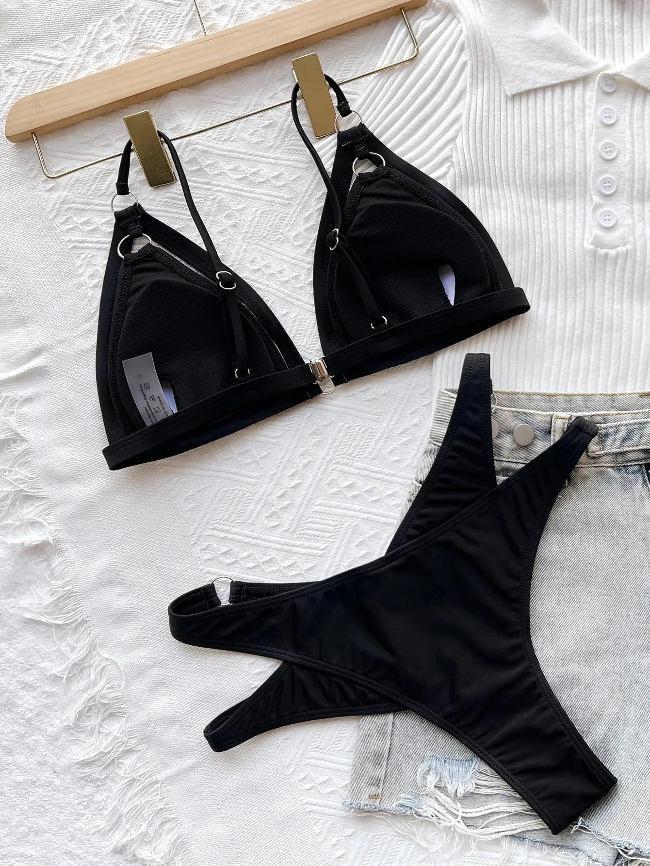 Women's Sexy Black Hollow Bikini Set | Gainant Beach Swimsuit 2026 - Swimwear | BodyForce UK